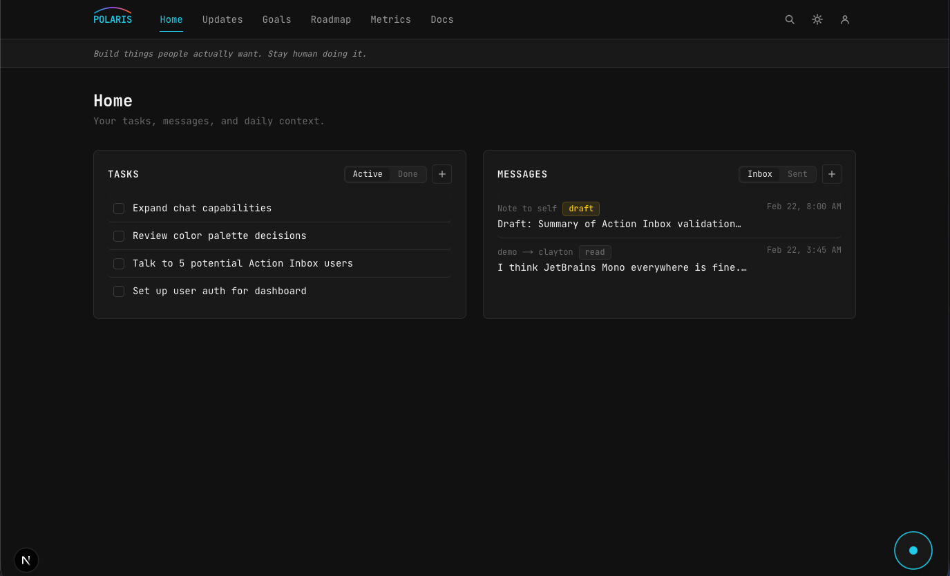 Polaris home dashboard