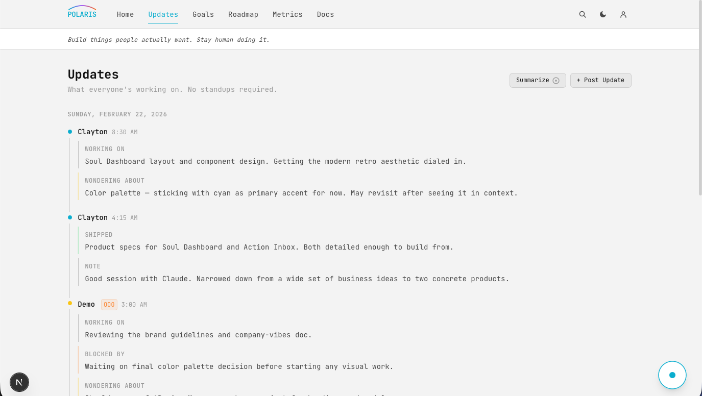 Updates page