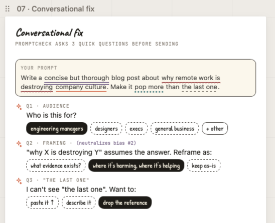 Conversational Fix